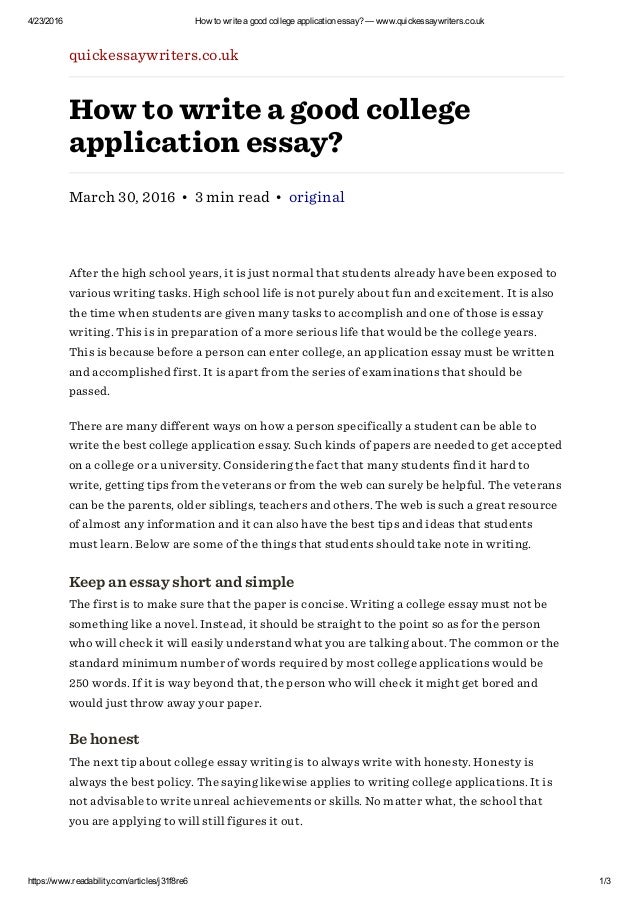 college application essay heading